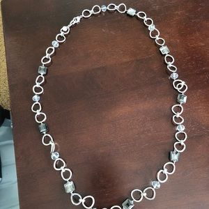 Talbots silver and bauble link long necklace
